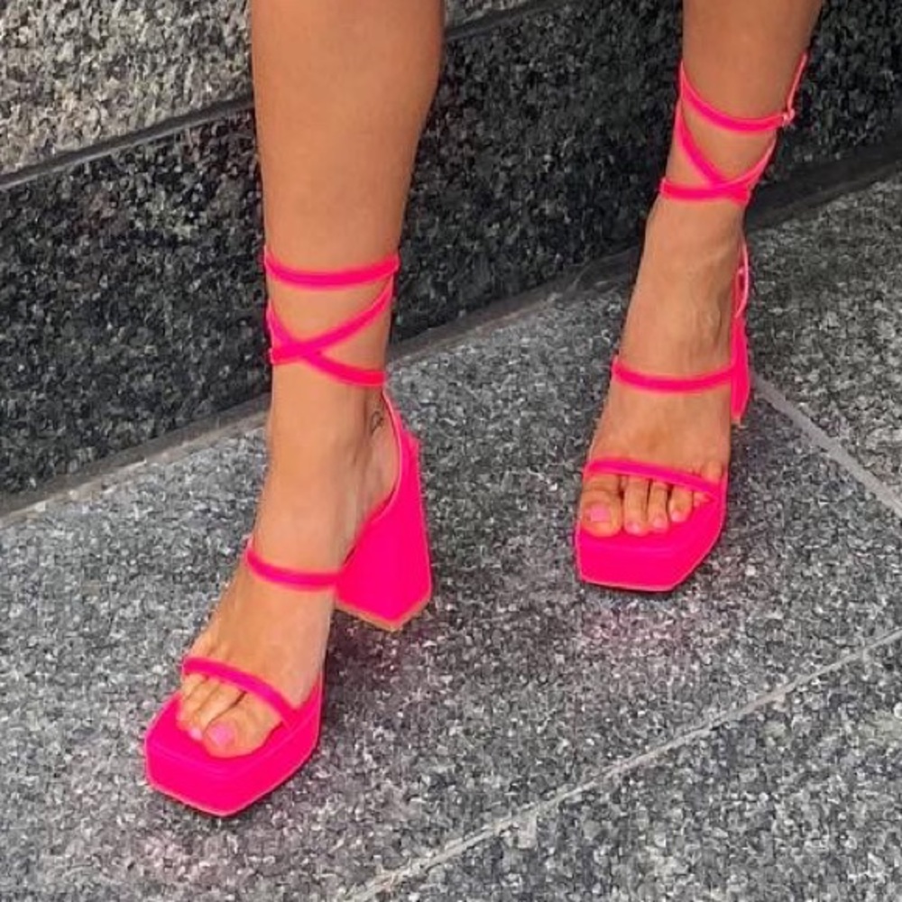 Platform Chunky Heeled Sandals